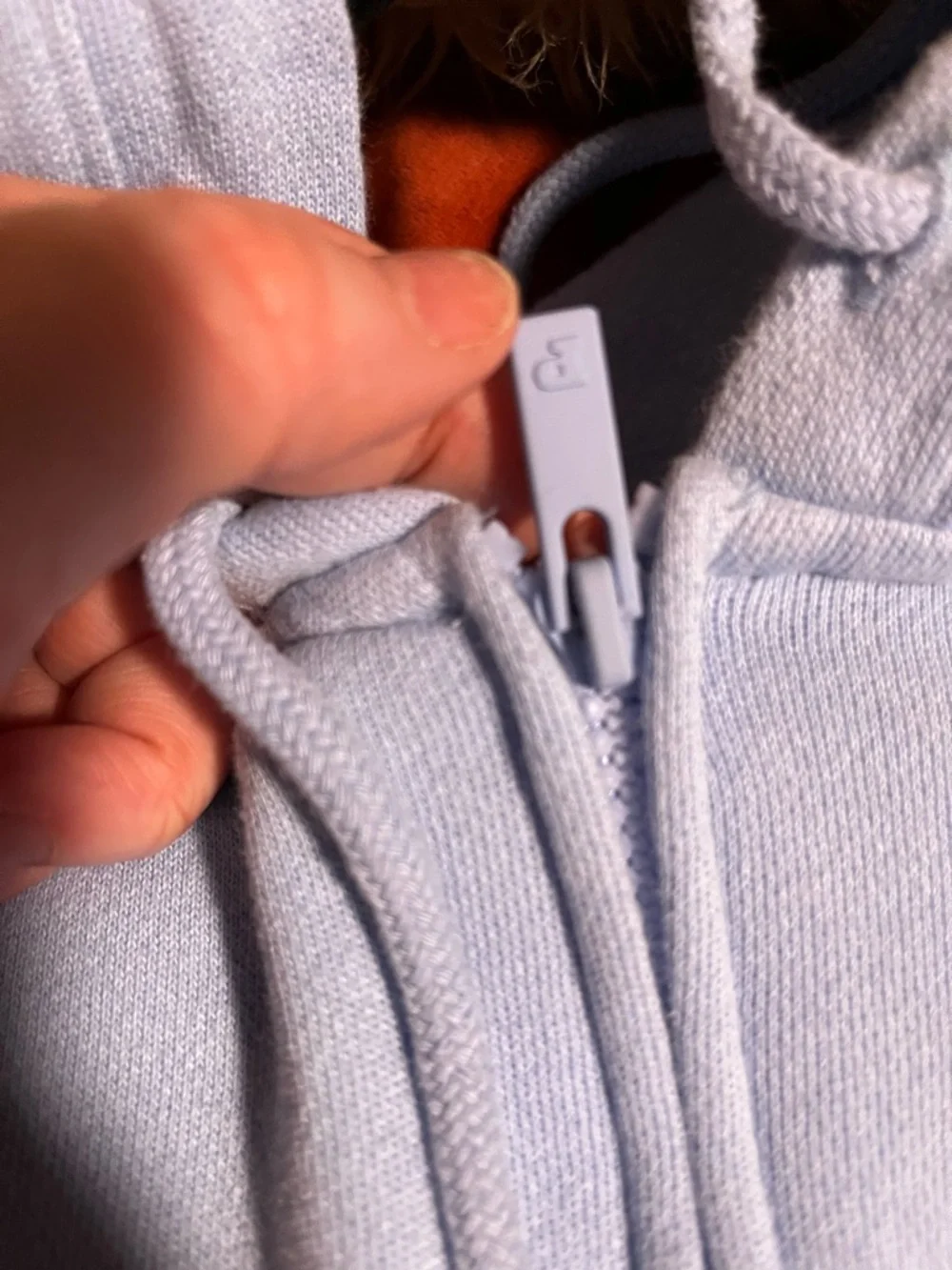 PINK Victoria's Secret Light Blue Zip Hoodie with 'P' Zipper Pull and pants - Picture 3 of 5